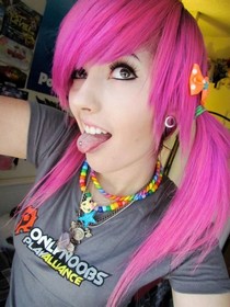 Spreading pussy lips and