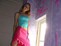 Stunning blonde coed in